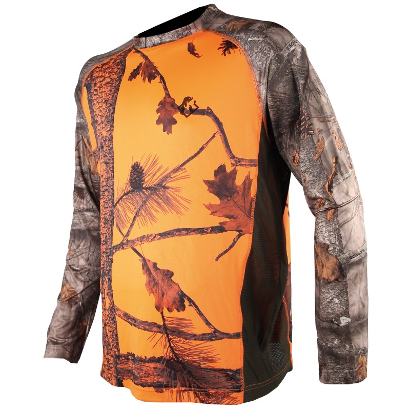 055 - Tee shirt manches longues camo orange