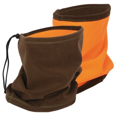 886 - Tour de cou réversible orange/brun