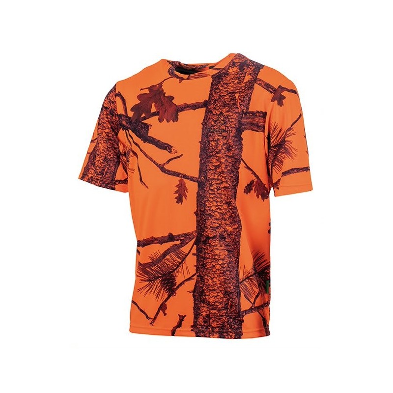 T001K - T-shirt camo orange enfants