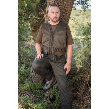 T609N - Gilet de chasse vert