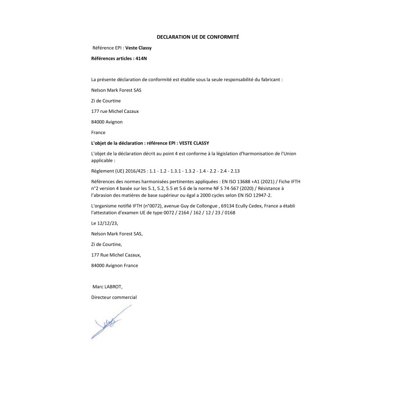 EPI  VESTE CLASSY 414N