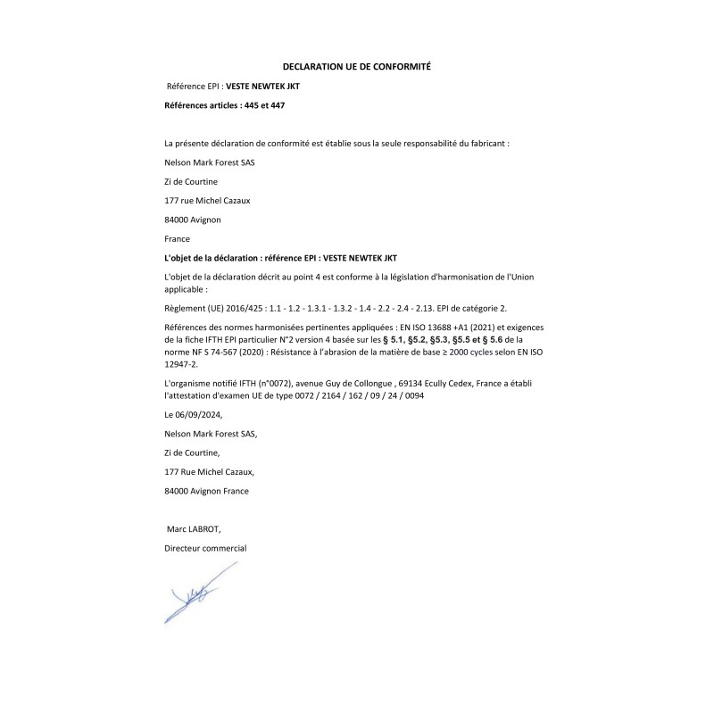 EPI NEWTEK JKT 445 ET 447