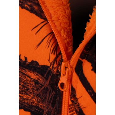T105K - Sweat à capuche orange camouflage