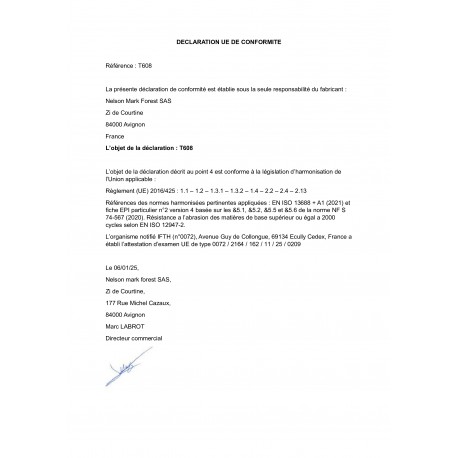 Déclaration de conformité EPI T608