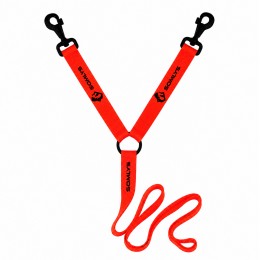 LACO2 - Laisse accouples orange 2 chiens 1.50M