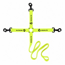 LACJ3 - Laisse accouples  jaune 3 chiens 1.50M