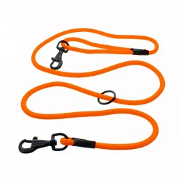LARO180 - Laisse ronde orange avec anneau 1.80M*10mm