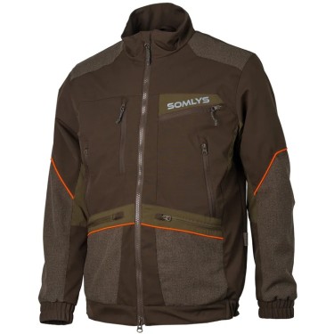 420N - Chaqueta verde de softshell con forro de sherpa