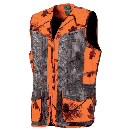 T600K - Gilet camo orange/forest enfant