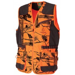 T254N - Gilet de chasse anti-ronce camouflage orange