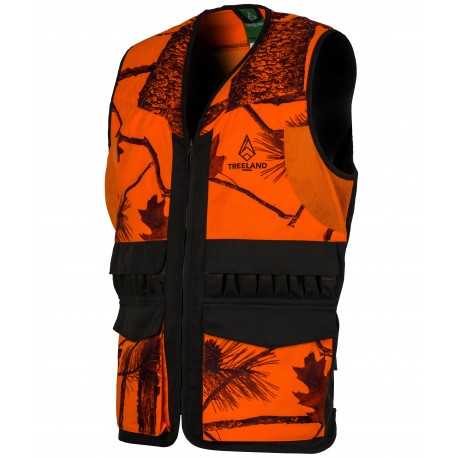 T600N - Gilet de chasse camo orange/vert