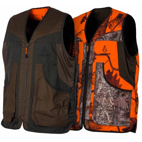 T610NK - Gilet enfant reversible camouflage orange Fire/vert