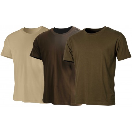 T013 - LOT 3 T-SHIRTS BEIGE/KAKI/MARRON