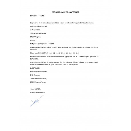 Déclaration de conformité EPI T433N1